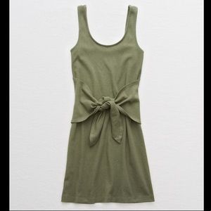 NWT AERIE knit tie dress olive XL